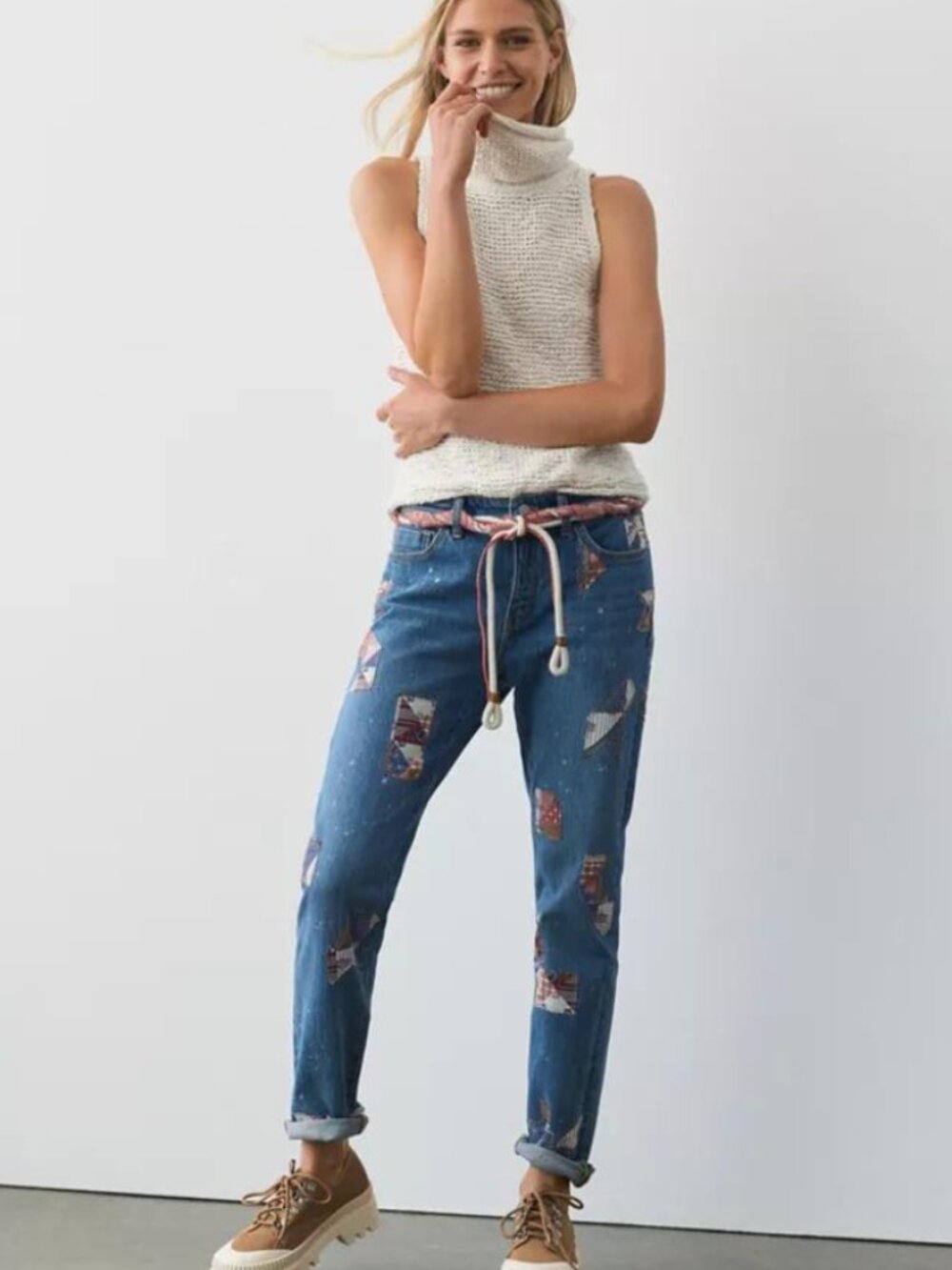 Anthropologie Pilcro Patchwork Slim Boyfriend Jeans – Size 25